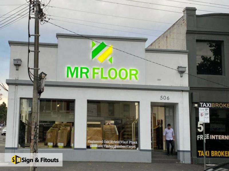 3D sign, illuminated sign, building signage