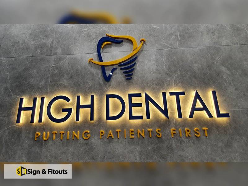 3D illuminated sign, reception sign, Backlit signage