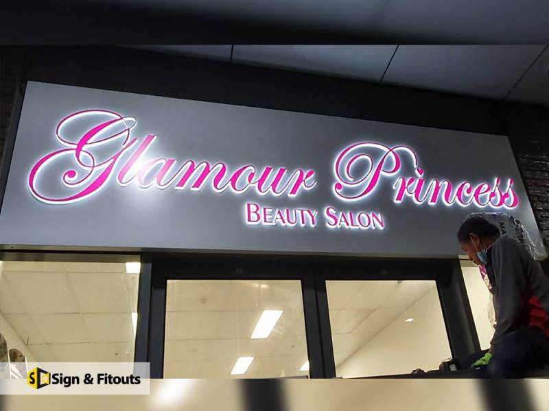 push through letter sign, 3D illuminated sign, shop signage