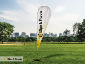 Teardrop banner, flag sign