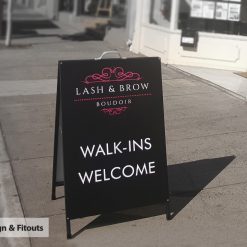 A-Frame signs, sandwich board, sidewalk A-board sign
