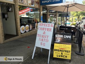 A-Frame signs, sandwich board, sidewalk A-board sign