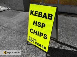 A-Frame signs, sandwich board, sidewalk A-board sign