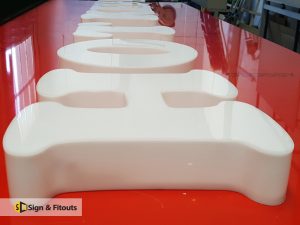 Fabricated acrylic letters, 3D letter sign, Fabricated signage
