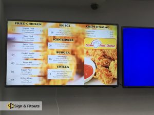 illuminated sign, digital menu sign, Reception sign