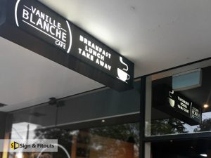 Light box sign, under awning sign, illuminated sign