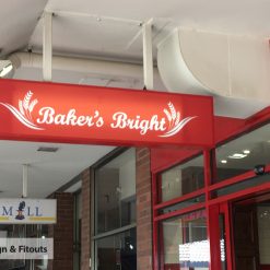 light box sign, shop signage, under awning sign