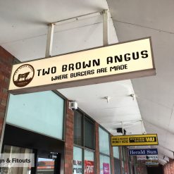 Light box sign, Under awning sign