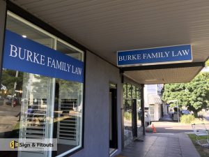 under awning sign, light box sign, window sign