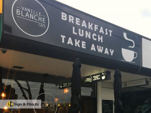 Shop signs, under awning light box sign, business sign