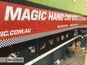 Building sign, sign installation