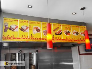 Panel sign, Menu sign