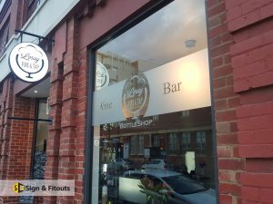 Window frosting, privacy window film, window sign