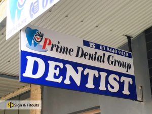 Under awning sign, custom sign