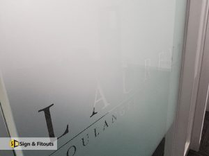 Window frosting, privacy window film, window sign