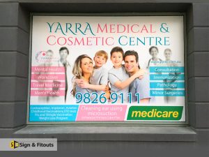 Window sign, window graphics sign