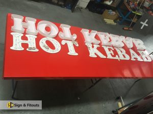 illuminated sign fabrication, sign maker, 3D sign fabrication
