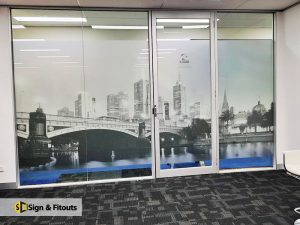 Window frosting, privacy window film, window sign
