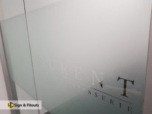 Window frosting, privacy window film, window sign