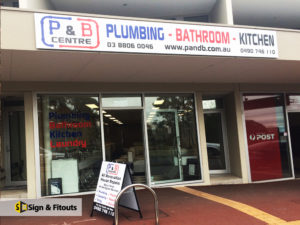 Building sign, window sign, window graphics