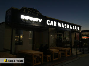 3D illuminated shop sign, Carwash signage, acrylic sign