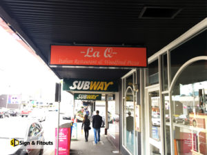 Under awning sign, Light box sign, shop signage