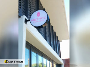 Round light box sign, illuminated light box signage, shop sign