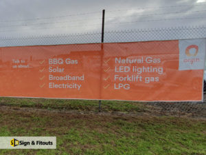 Banner sign, fence sign, mesh banner