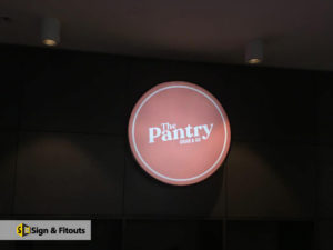 Round light box sign, illuminated light box signage, Custom sign