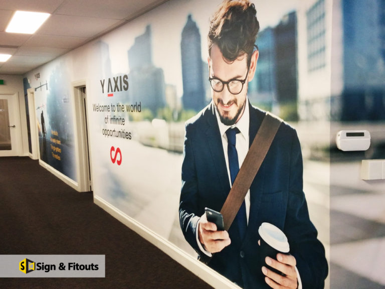 Custom wallpaper, wall sign, wall graphics