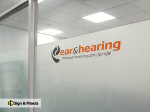 Window frosting, privacy window film, window sign