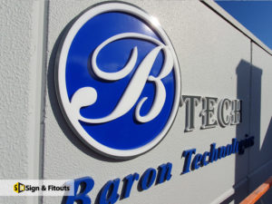 Custom sign, 3D building sign. Acrylic signage