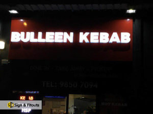 3D illuminated sign, Shop signage, Fabricated sign