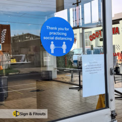 Alternative view of Social Distancing Window Sign