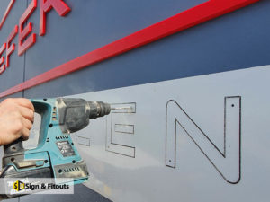 Signage installation template, 3D sign installation