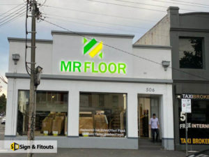 3D sign, illuminated sign, building signage