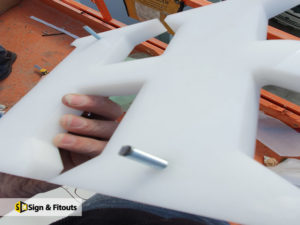 3D acrylic letter, sign installation