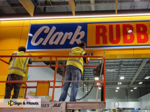 Sign installation, 3D shop sign, Acrylic sign