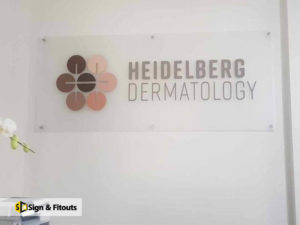 Reception sign, Acrylic sign