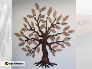 Fabricated donor tree, Custom 3d sign