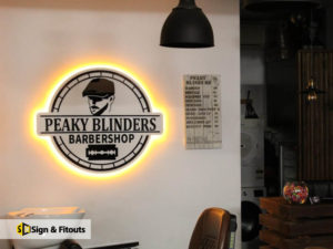Custom sign, illuminated sign, Backlit sign
