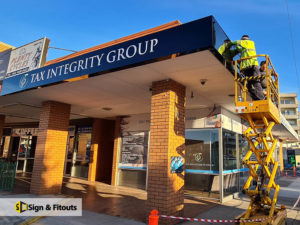 shop sign, sign installation