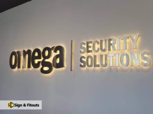 3D sign, Illuminated sign, Reception sign