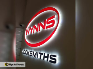 3D sign, Reception sign, Illuminated sign