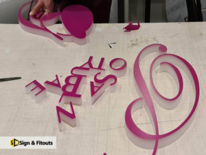 3D letter sign, sign fabrication, Acrylic signage