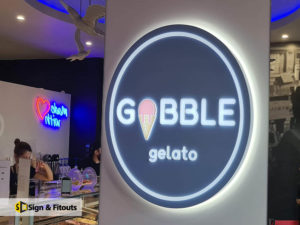 3D sign, illuminated signage, backlit sign