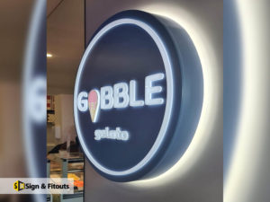 3D sign, illuminated signage, backlit sign