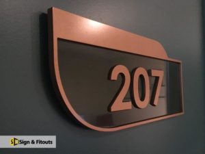 3D sign, Acrylic signage, Door number sign