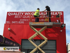 Building sign, sign installation