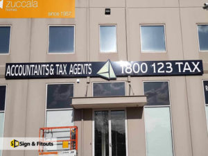 Building sign, panel sign, Business sign